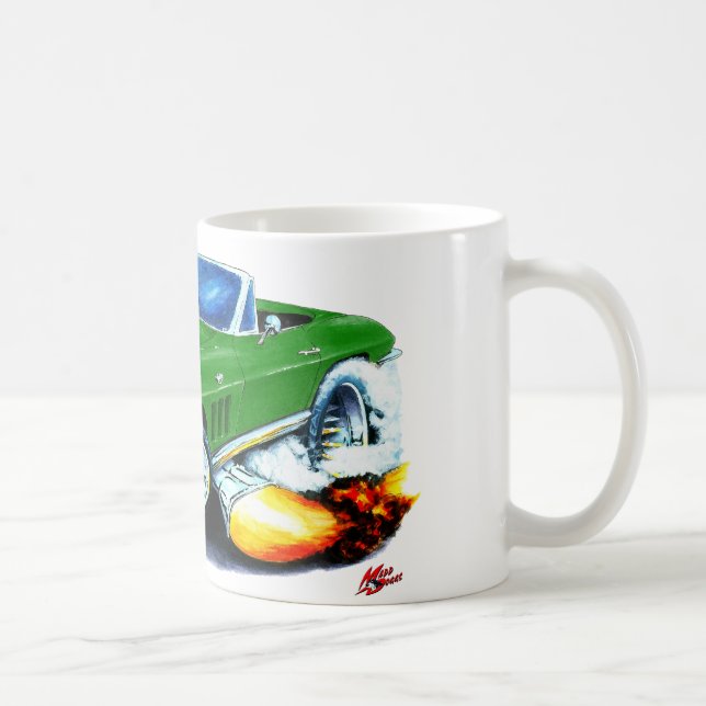 Caneca De Café Convertible 1965 verde de Corveta (Direita)