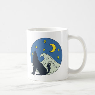 Caneca De Café Convite à Arte Mística do Lobo Celestial