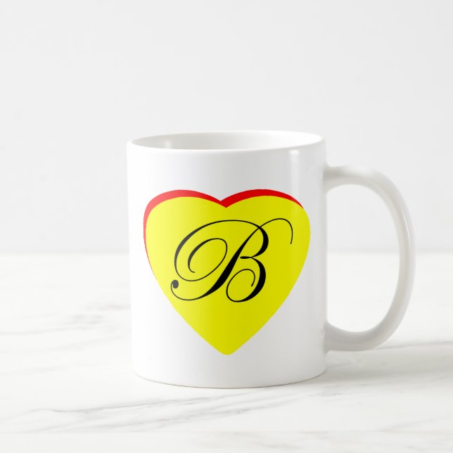 Caneca De Café Convite De Casamento Coração Vermelho Amarelo B O  (Direita)
