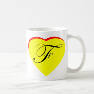 Caneca De Café Convite De Casamento Coração Vermelho Amarelo F O 