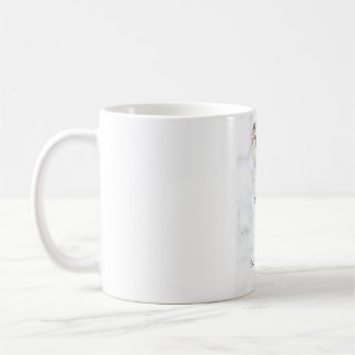 Caneca De Café Convite de Casamento Floral de Mármore Dourado Ele