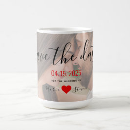 Caneca De Café Convite de casamento para salvar a data com foto