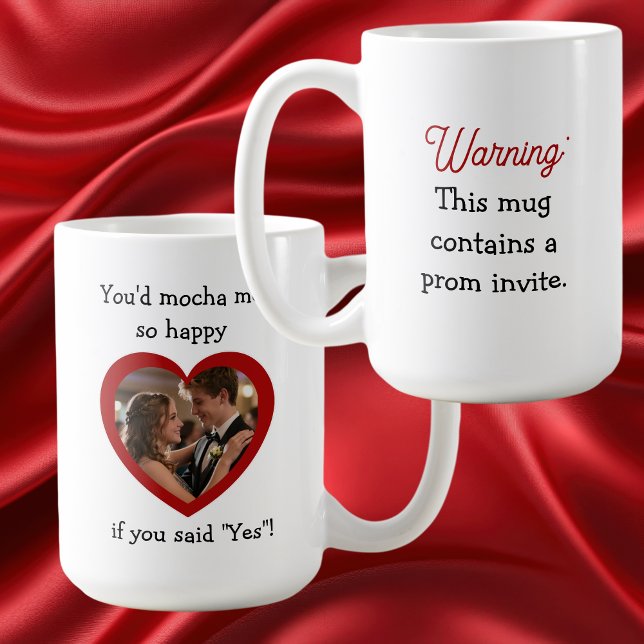 Caneca De Café Convite de Promoção com Foto em Coração | Convite  (Criador carregado)