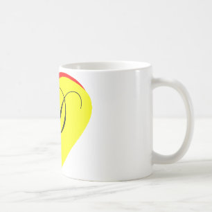 Caneca De Café Convite Para Casamento Coração Vermelho Amarelo D 