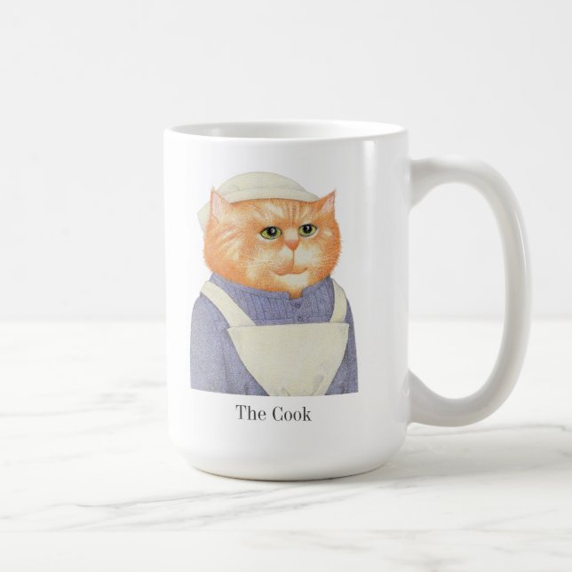 Caneca De Café COOK CAT Tall White Mug + Texto (Direita)