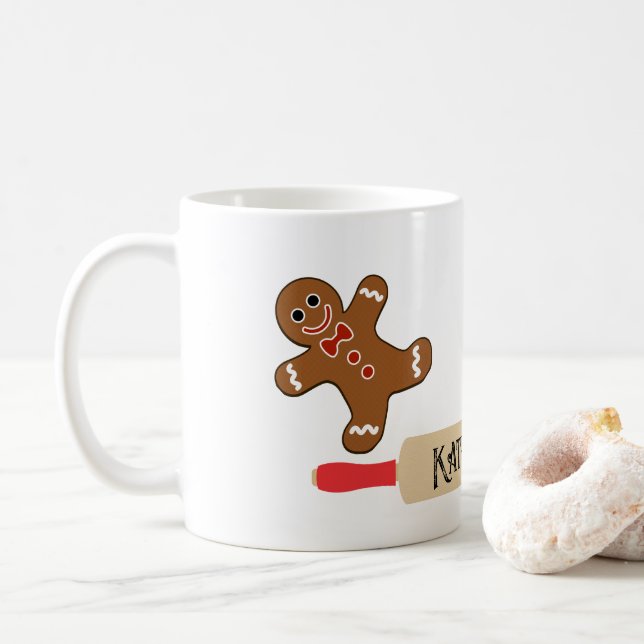 Caneca De Café Cookie Baker Mug Gingercake Homem de Natal (Com Donut)