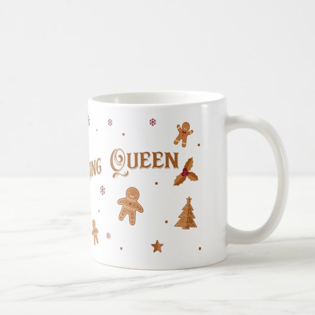 Caneca De Café Cookie Baking Queen Holiday Design (Direita)