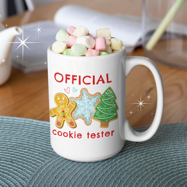 Caneca De Café Cookie Oficial Tester Engraçado Natal (Yummy! Just yummy!)