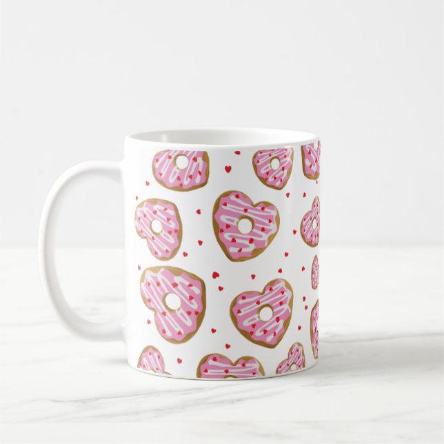 Caneca De Café Cookies de Coração Rosa Bonitos (Esquerda)