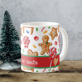 Caneca De Café Cookies de Natal para Papais noeis Brancos