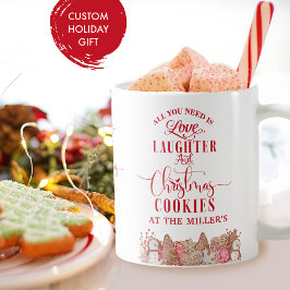 Caneca De Café Cookies de Natal personalizados em -Seu texto - Fe