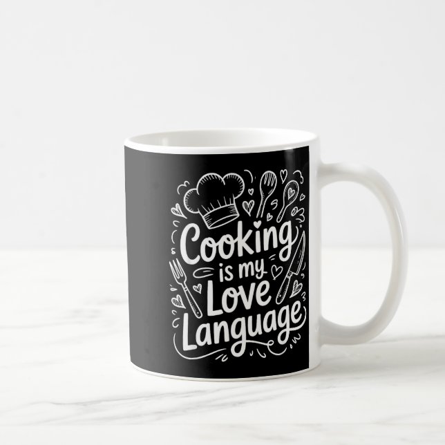 Caneca De Café Cooking Is My Love Language, Culinary Chef And Kit (Direita)