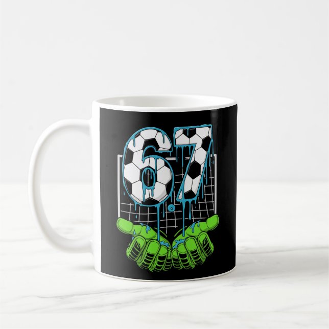 Caneca De Café Cool 67 Soccer Number Fire Ice Sports Power Style (Esquerda)