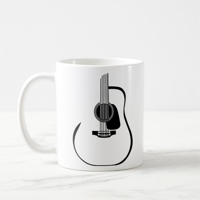 Caneca De Café Cool Acoustic Guitar Guitarist Music Rock Guitar (Esquerda)