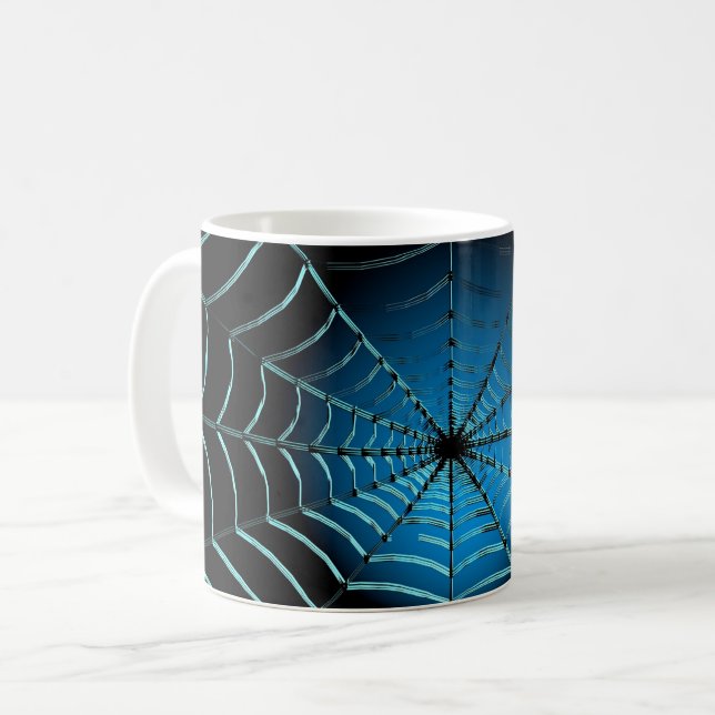 Caneca De Café Cool Blue Spider Web (Frente Esquerda)
