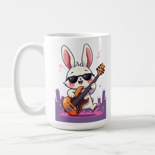 Caneca De Café Cool Bunny Rockstar (Esquerda)