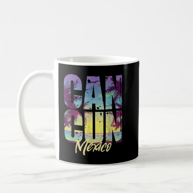 Caneca De Café Cool Cancun Art Men Women Mexico Vacation Souvenir (Esquerda)