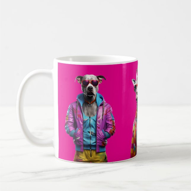 Caneca De Café Cool Crew – Colour-Pop Animal Squad Hot Pink (Esquerda)