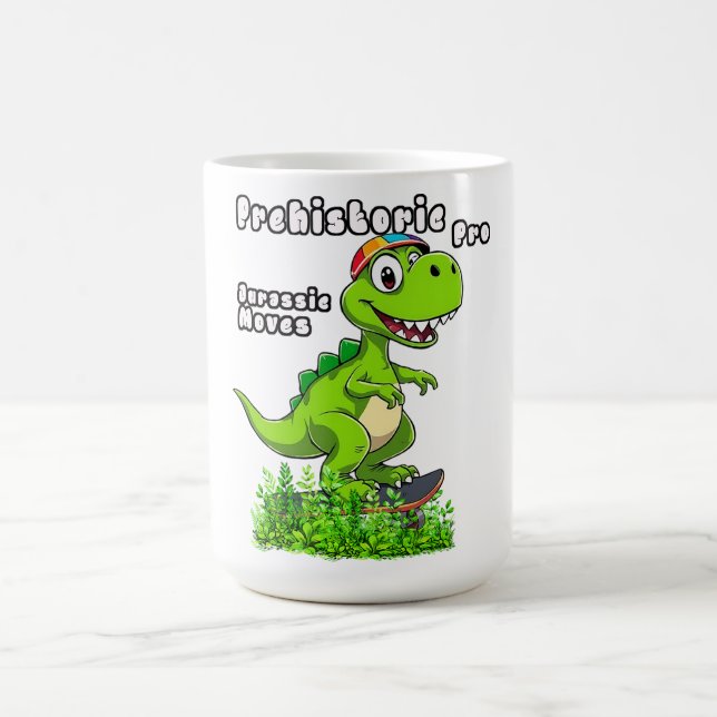 Caneca De Café Cool Dino on a Skateboard (Centro)