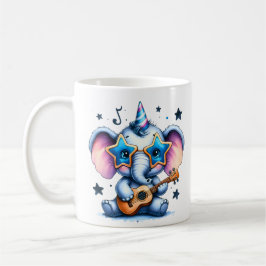 Caneca De Café Cool Elephant Music Lover Art