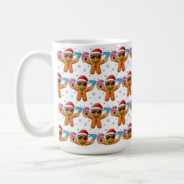 Caneca De Café Cool Gingerbread 67 — Holiday Ice‑Cream Numbers (Esquerda)