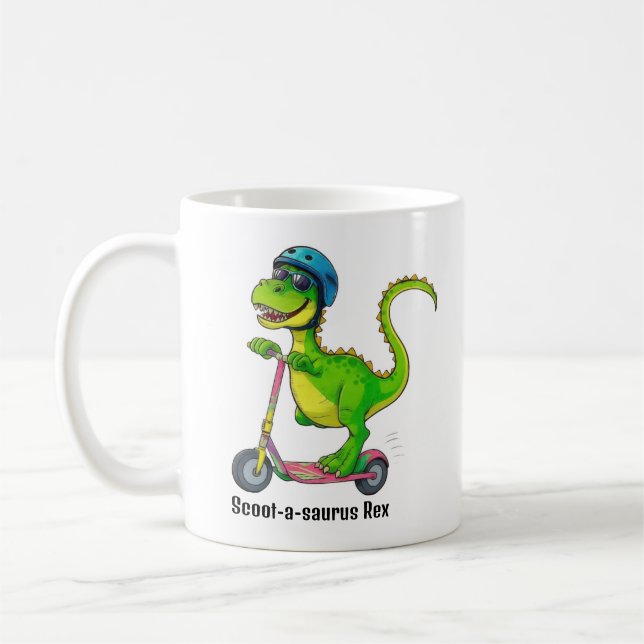 Caneca De Café Cool Green Dinosaur (Esquerda)