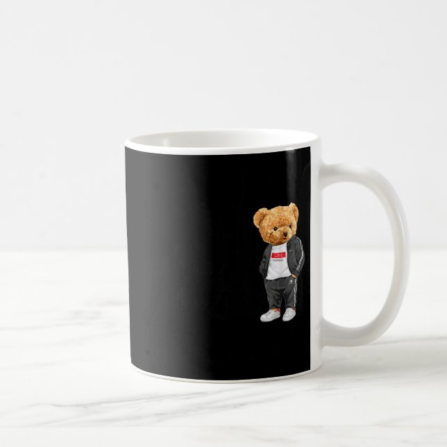 Caneca De Café Cool New York City Teddy Bear Illustration Graphic (Direita)