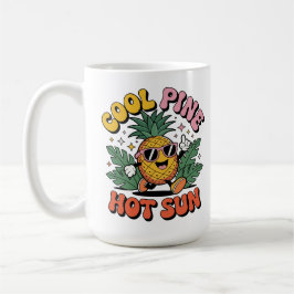 Caneca De Café Cool Pine Hot Sun Retro Pineapple Summer Vibes