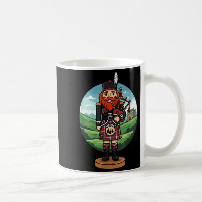 Caneca De Café Cool Scottish Nutcracker Bagpes  (Direita)