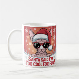 Caneca De Café Cool Sphynx Cat Christmas Santa Design