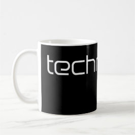 Caneca De Café Cool Technotext Techno Text Black