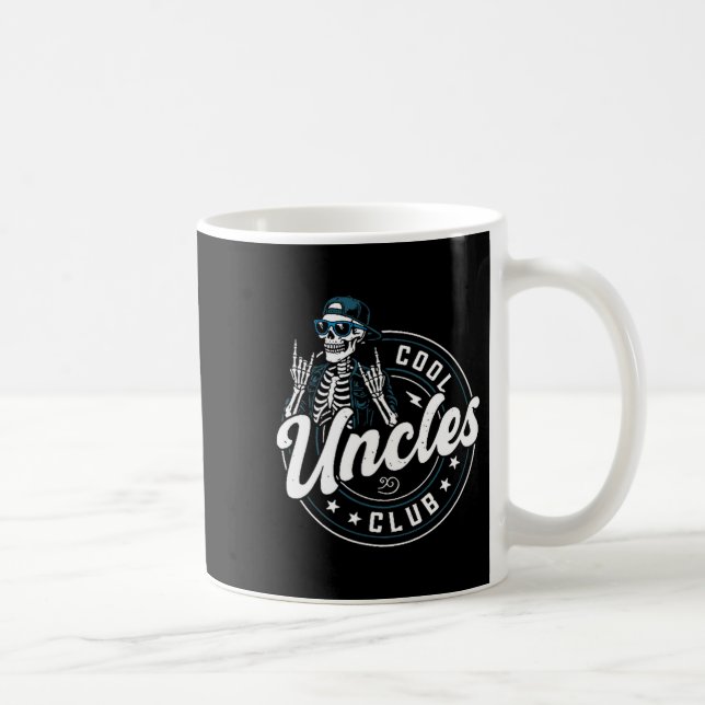 Caneca De Café Cool Uncles Club Shirt Funny Skeleton Uncle Men  (Direita)