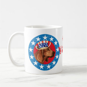 Caneca De Café Coonhound patriótico de Redbone