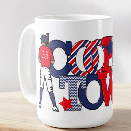 Caneca De Café Cooperstown Patriotic Letters Ano de Baseball