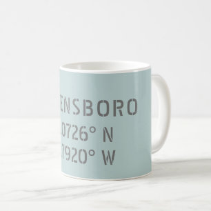 Caneca De Café Coordenadas de Latitude e Longitude do Greensboro 