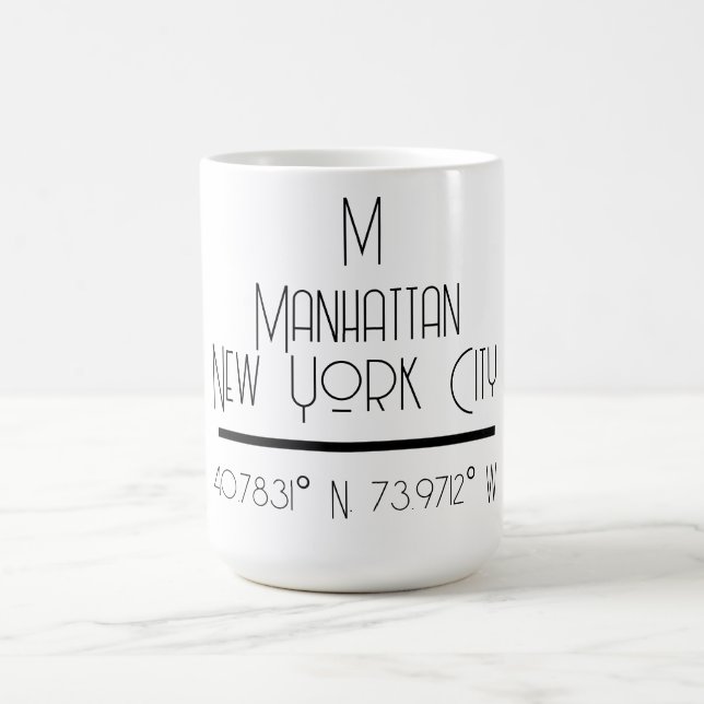Caneca De Café Coordenadas de Nova Iorque de Manhattan (Centro)
