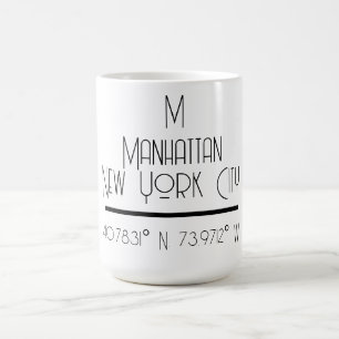 Caneca De Café Coordenadas de Nova Iorque de Manhattan