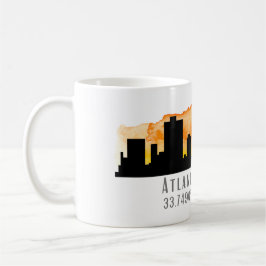Caneca De Café Coordenadas do Mapa da Cidade de Atlanta