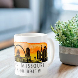 Caneca De Café Coordenadas do Mapa de Louis Skyline