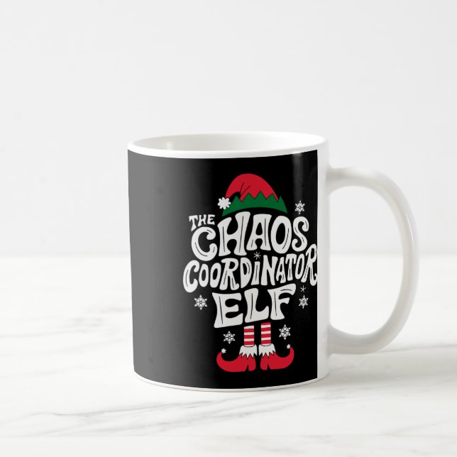 Caneca De Café Coordenador de Caos de Natal Elfo Presente de Pija (Direita)