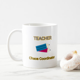 Caneca De Café Coordenador de Caos de Professor Citações Divertid