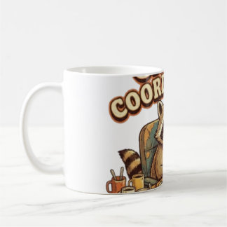Caneca De Café Coordenador de Caos Guaxinim Engraçado e Atarefado