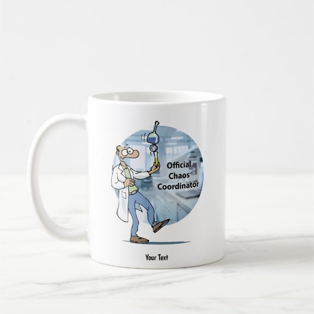 Caneca De Café Coordenador de Caos na Vida de Laboratório  (Esquerda)