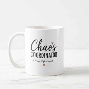 Caneca De Café Coordenador de Caos Nome Personalizado Mãe Diverti