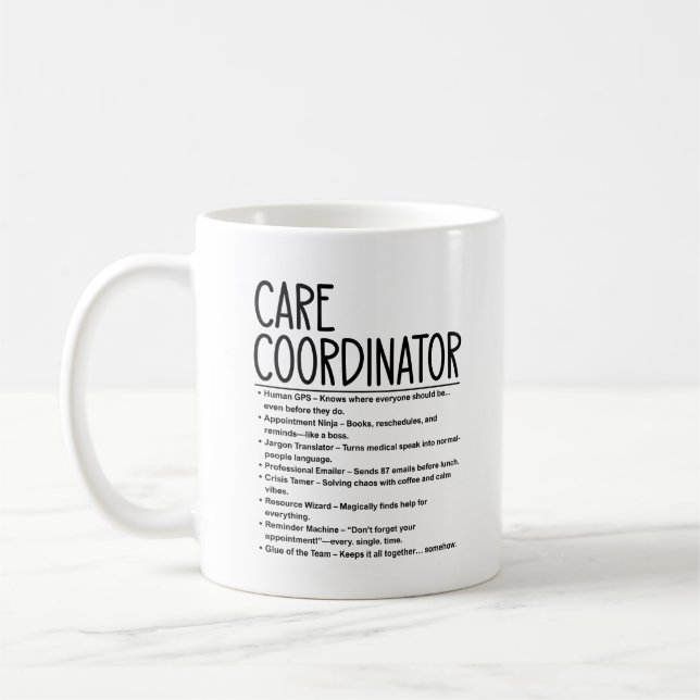 Caneca De Café Coordenador de cuidados (Esquerda)