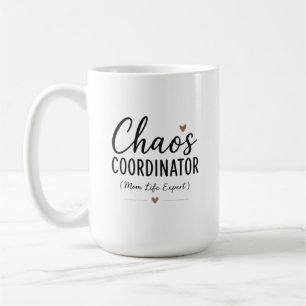 Caneca De Café Coordenadora do Caos Tipografia da Vida Divertida