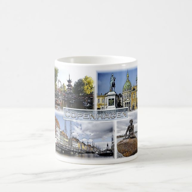 Caneca De Café Copenhaga - Dinamarca - Mosaico - (Centro)