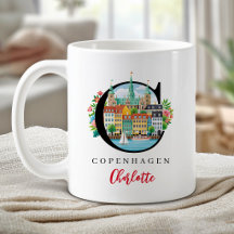 Copenhagen Monogram Letra A Presente Personalizado