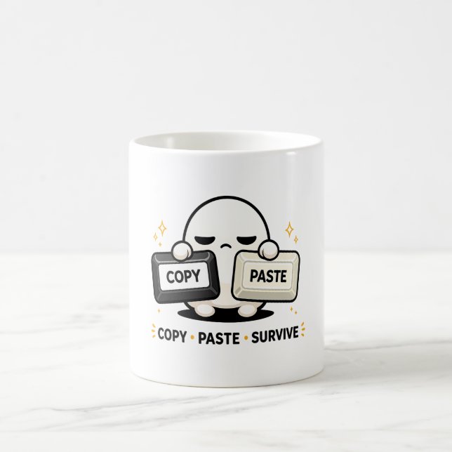 Caneca De Café Copiar Colar Sobreviver - Engraçado Tecnologia Cod (Centro)