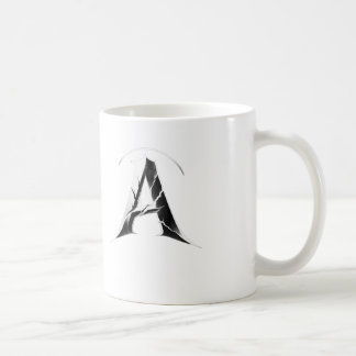 Caneca De Café Copo Alpha Shadow A – Letra A Escura